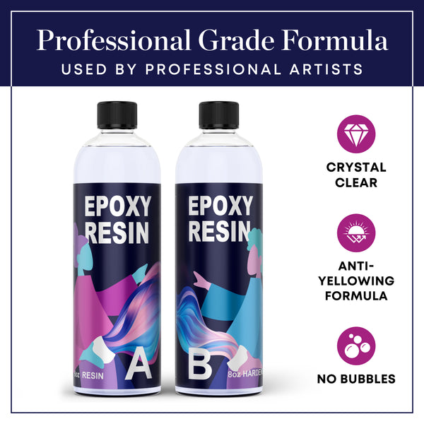 16oz 2 Part Epoxy Resin and Hardener, Crystal Clear Epoxy Resin