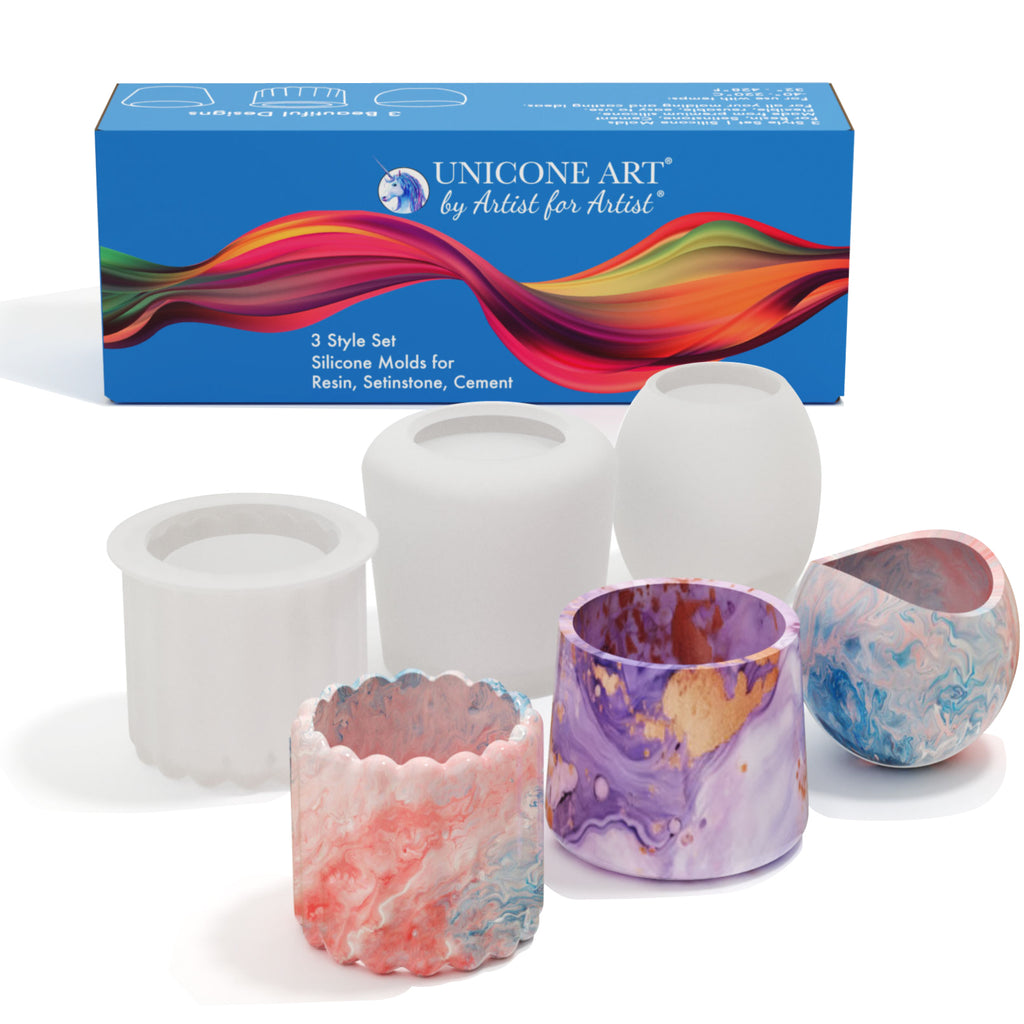 3 Silicone Mold Set for Resin, Cement & Plaster Casting – Unicone Art