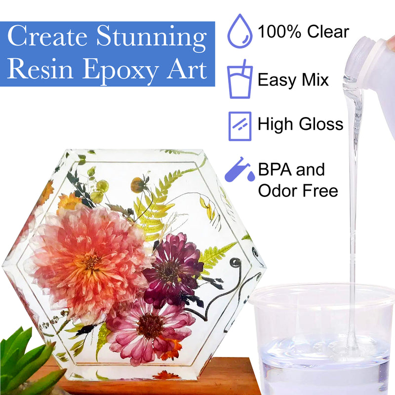 Deep Pour Casting Epoxy Resin for River Tables | Clear, Glossy Finish | 3 to 1 Ratio 4 Gallon Kit