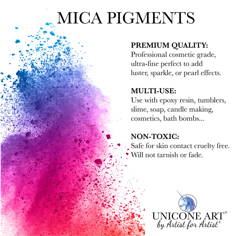 Crushed Crystal Mica Pigment Powders for Resin, Candles, Bath Bombs, and Crafts