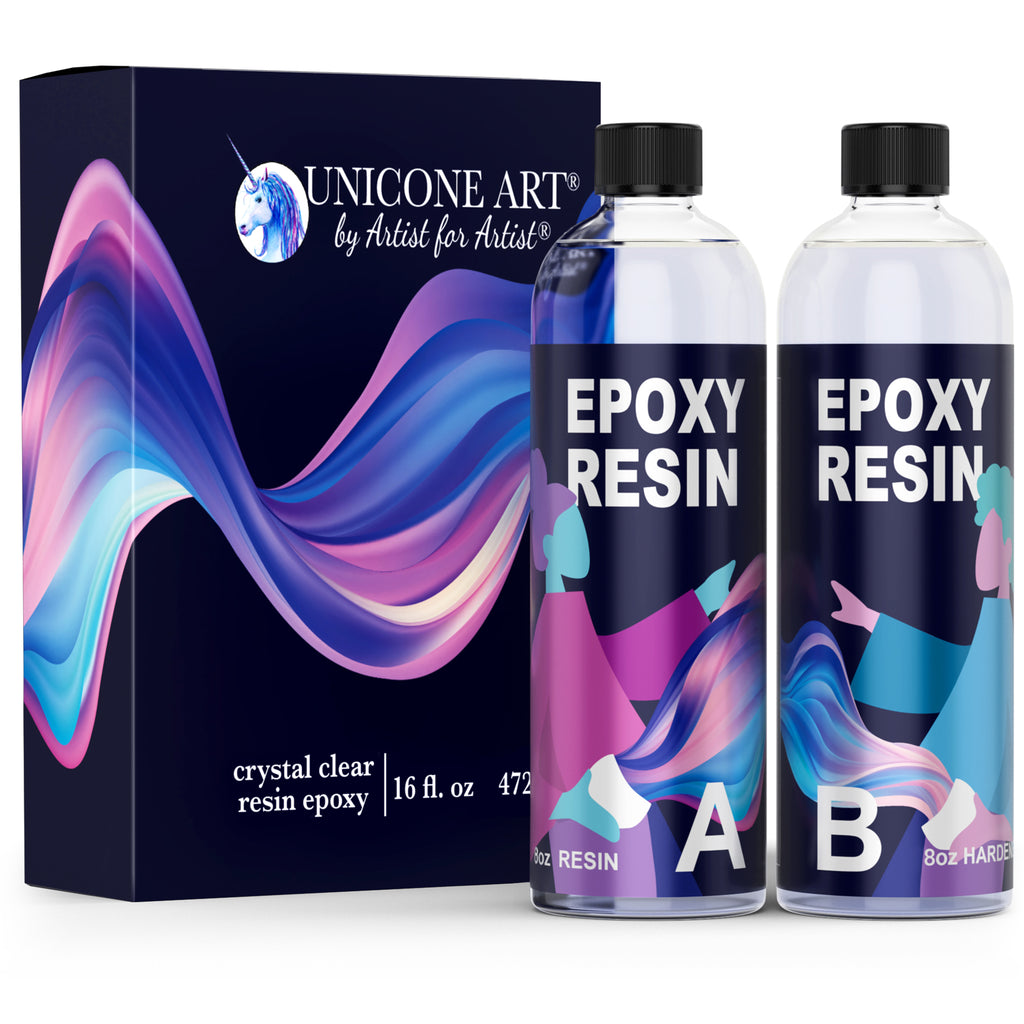 16 Ounce Clear Epoxy Resin Kit, 2 Part Epoxy Resin with Bonus