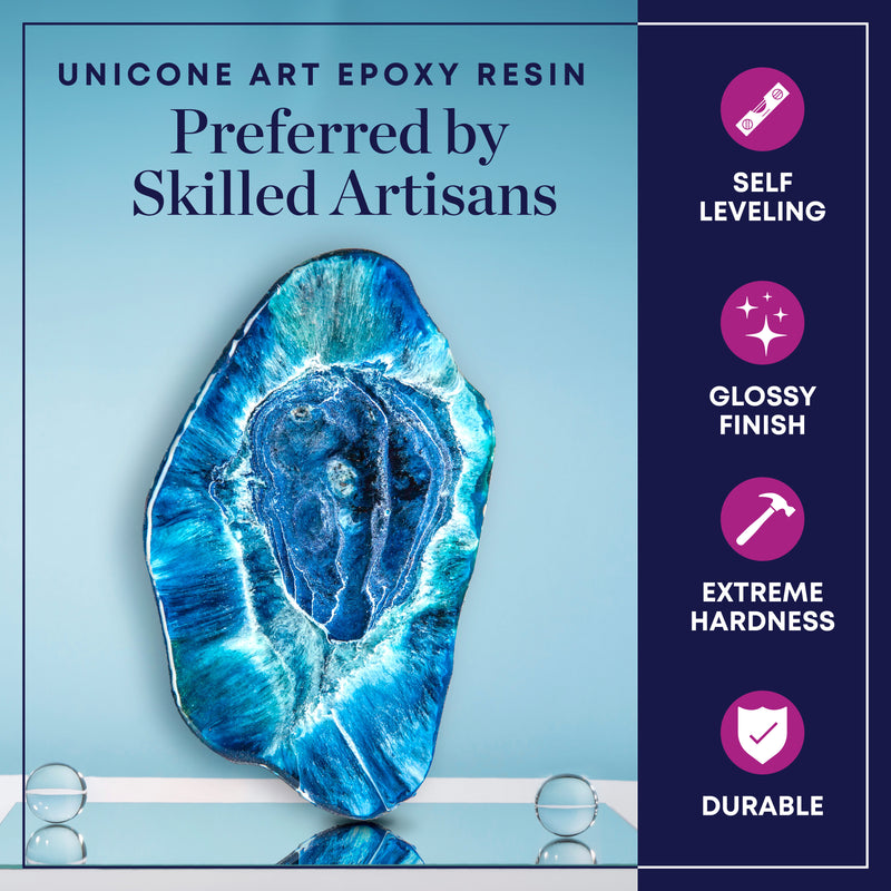 beautiful geode style artwork in blue tones