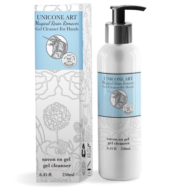 liquid gel cleanser for removing resin epoxy and stick art products from your hands