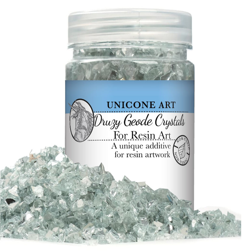 Unicone Art Druzy Geode Crushed Glass for Resin Art (1-Pound jar)